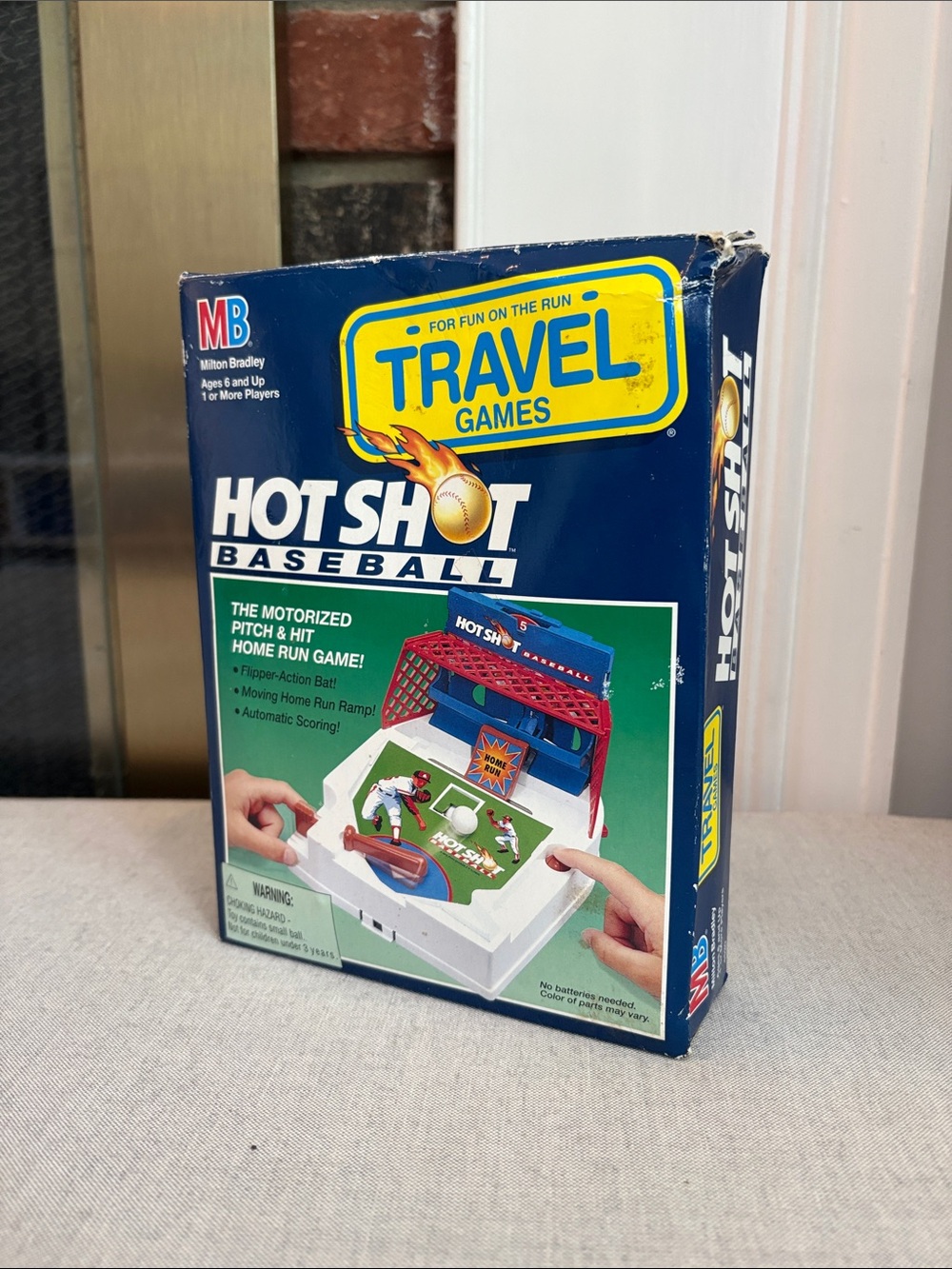 Vintage 1994 Milton Bradley Hot Shot Baseball Travel Motorized Game Pitch Hit